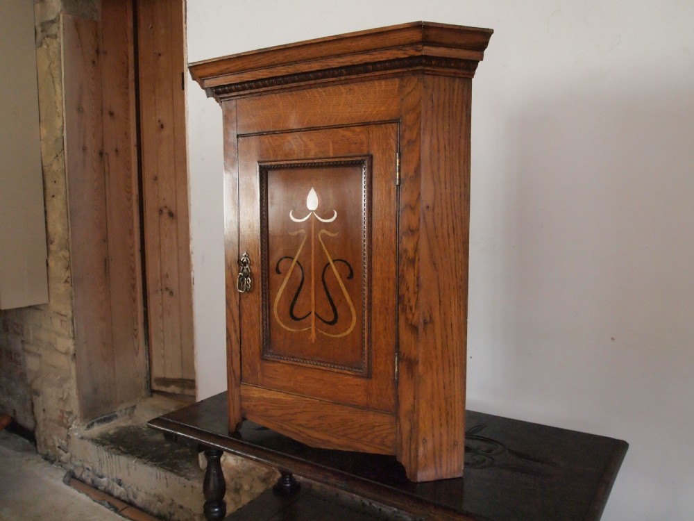Cupboard corner Arts and Crafts Oak c1900 View VI