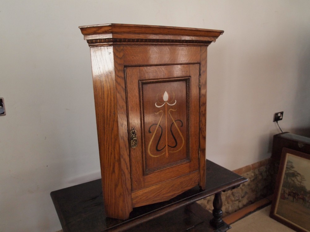 Cupboard corner Arts and Crafts Oak c1900 View XI