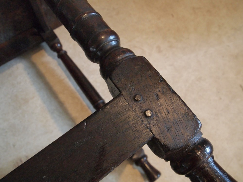 Table Queen Anne Oak side hall lamp c1700 View V