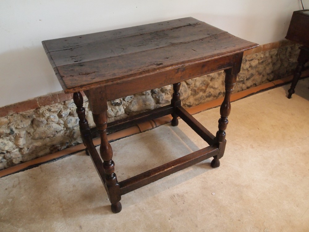 Table Charles II Oak side hall lamp c1680 View VIII