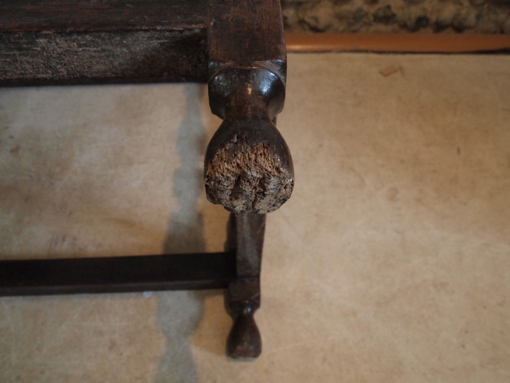 Table Charles II Oak side hall lamp c1680 View XI