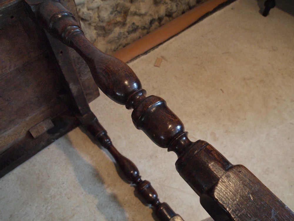Table Charles II Oak side hall lamp c1680 View XII