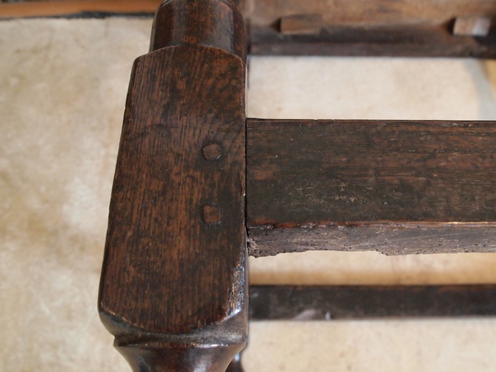 Table Charles II Oak side hall lamp c1680 View XIV
