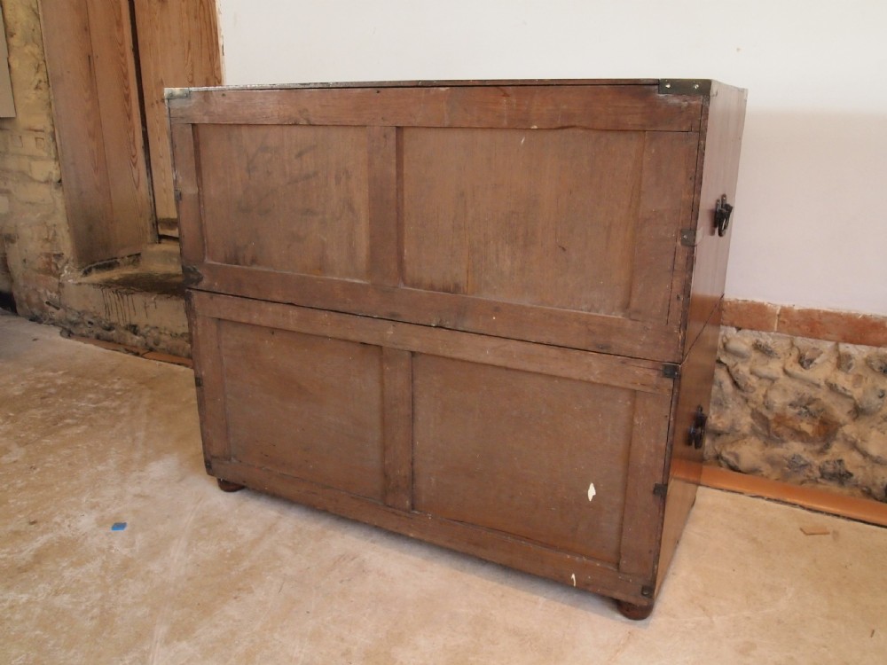 Chest of drawers rare small military campaign chest Teak c1830 View VII