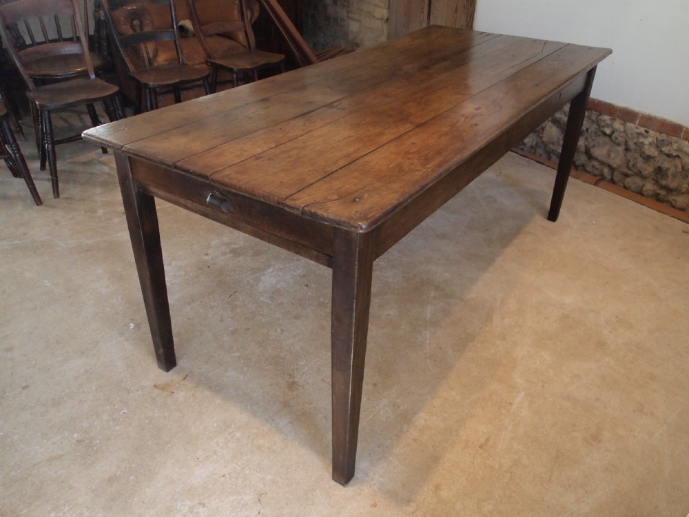 Table refectory dining farmhouse French Ash c1850 View XIII