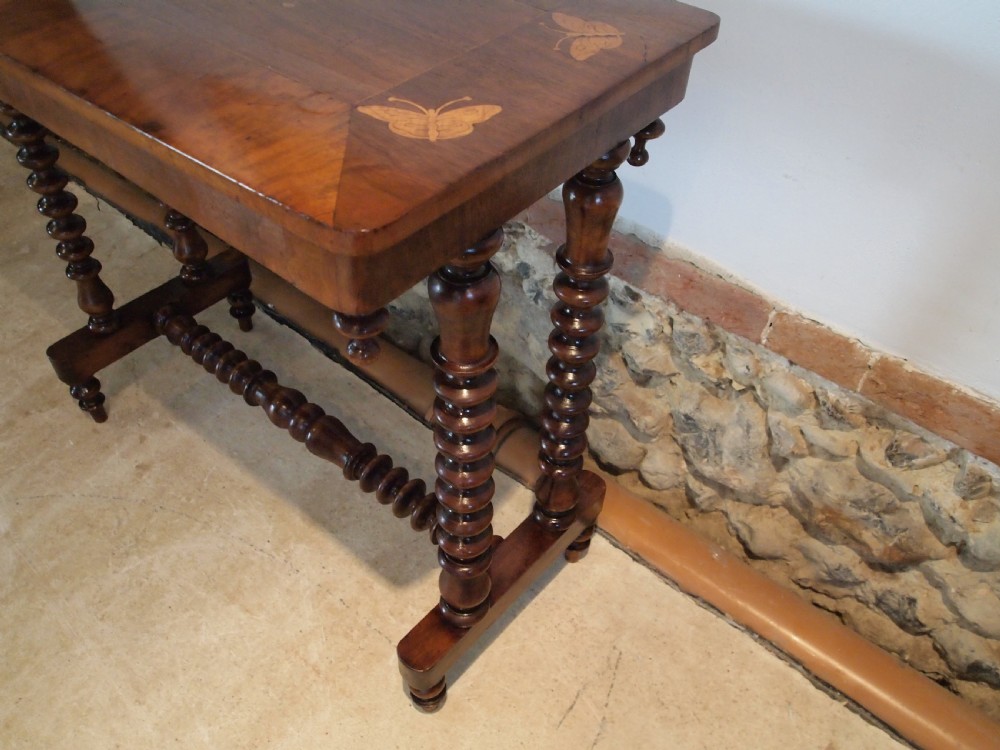 Table hall lamp console Victorian Walnut c1880