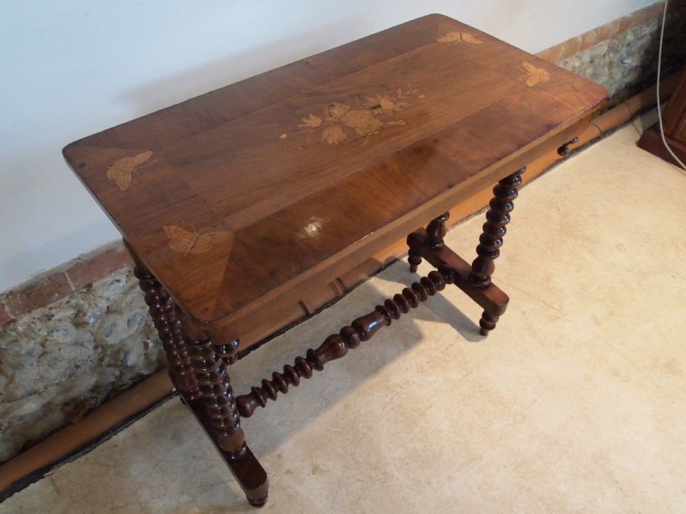 Table hall lamp console Victorian Walnut c1880 View II