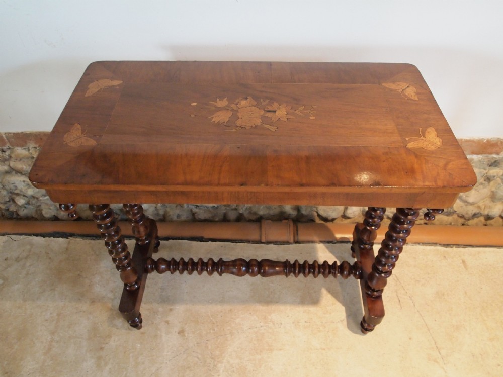 Table hall lamp console Victorian Walnut c1880 View IV