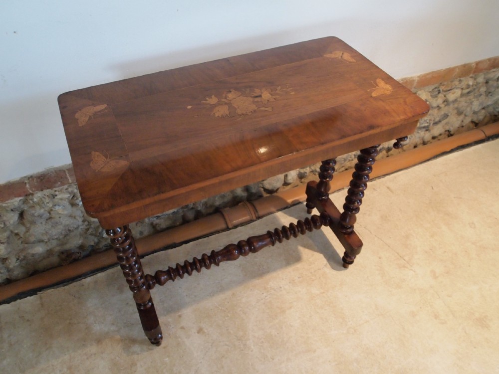 Table hall lamp console Victorian Walnut c1880 View V