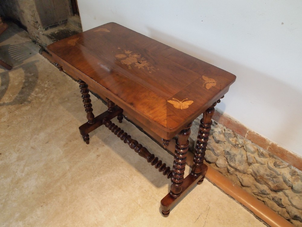 Table hall lamp console Victorian Walnut c1880 View VI