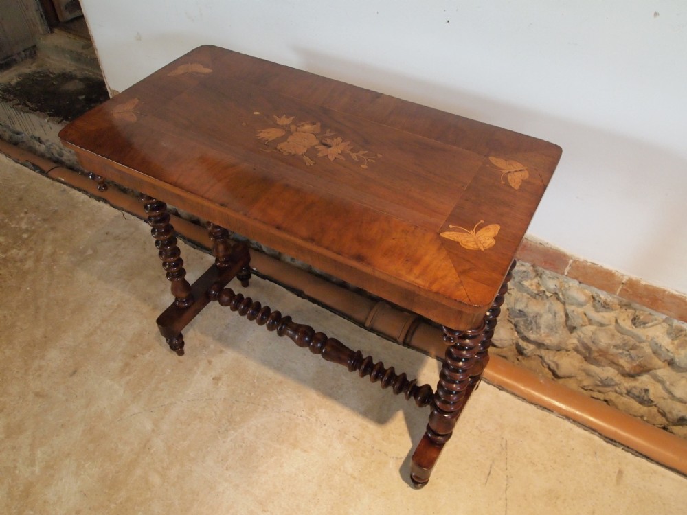 Table hall lamp console Victorian Walnut c1880 View IX