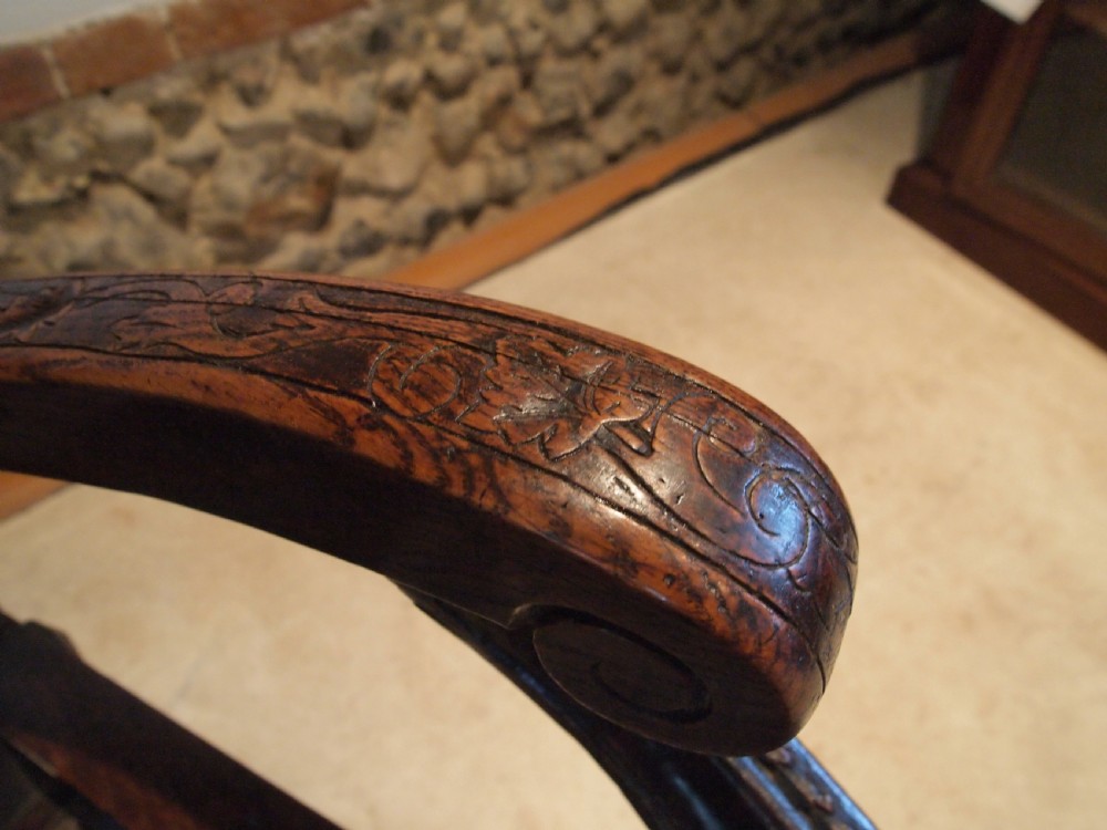 Chair Victorian carved Oak easy chair c1890 View VI