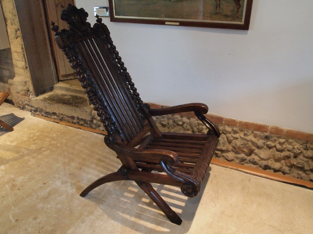 Chair Victorian carved Oak easy chair c1890 View VIII