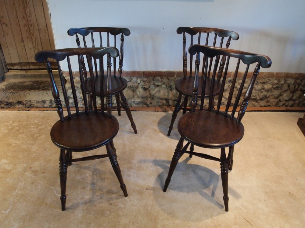 Chairs set of 4 Victorian Beech and Elm c1880