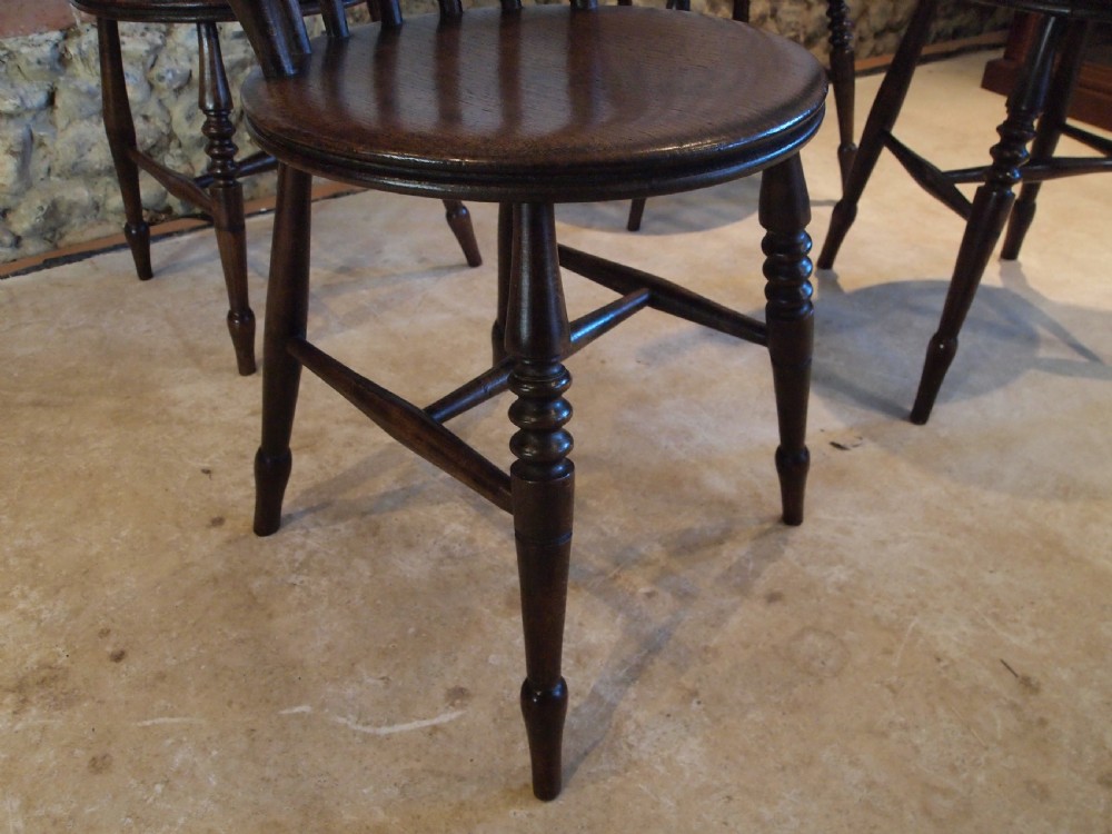 Chairs set of 4 Victorian Beech and Elm c1880 View IV