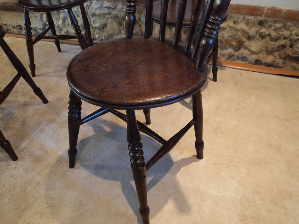 Chairs set of 4 Victorian Beech and Elm c1880 View VI