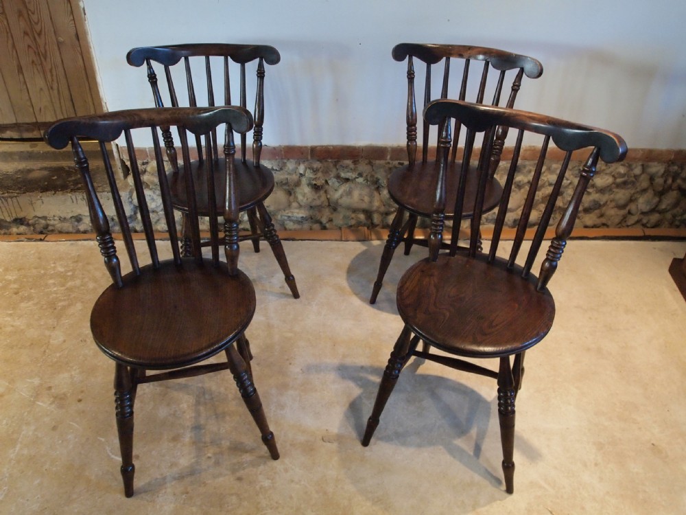 Chairs set of 4 Victorian Beech and Elm c1880 View VII