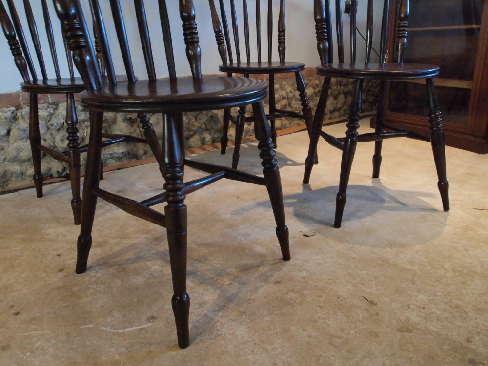 Chairs set of 4 Victorian Beech and Elm c1880 View IX