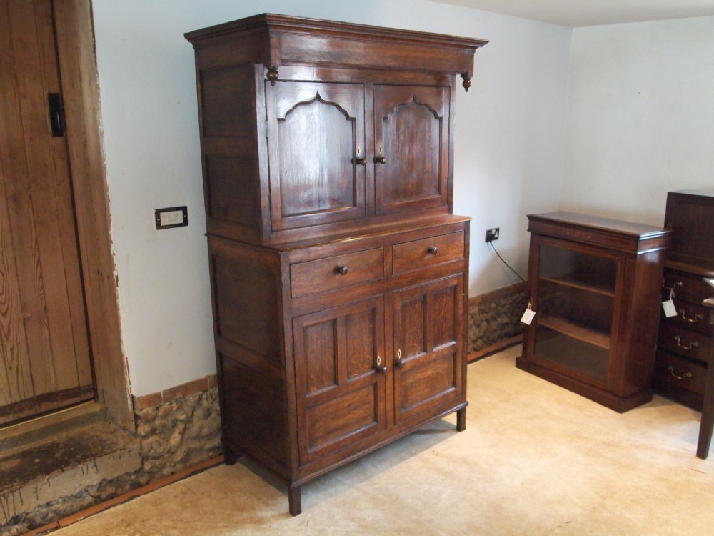 Cupboard dresser sideboard Welsh Oak 2 part George III c1790 View IV