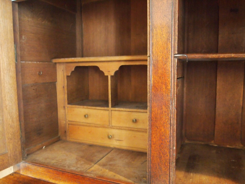 Cupboard dresser sideboard Welsh Oak 2 part George III c1790 View VI
