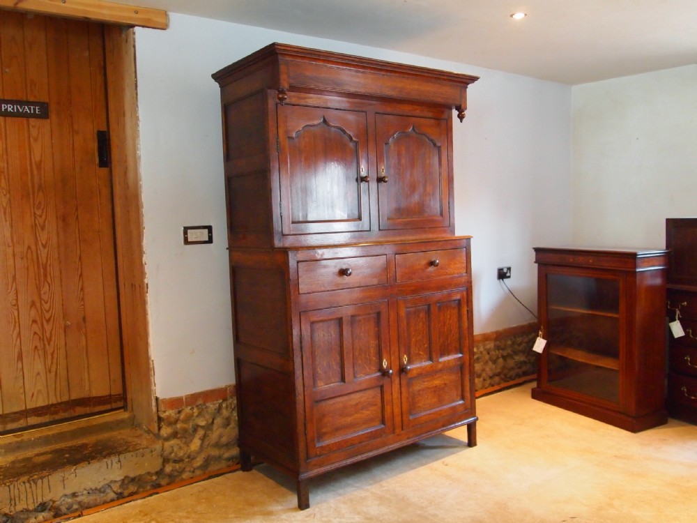 Cupboard dresser sideboard Welsh Oak 2 part George III c1790 View XIV