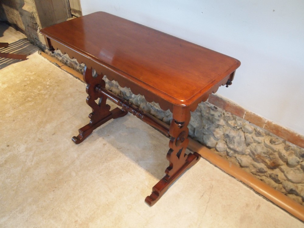 Table side hall lamp console Victorian Mahogany c1880