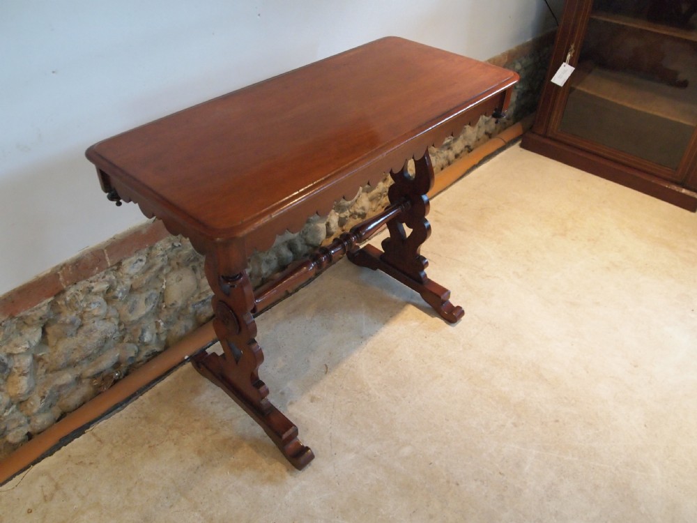 Table side hall lamp console Victorian Mahogany c1880 View V