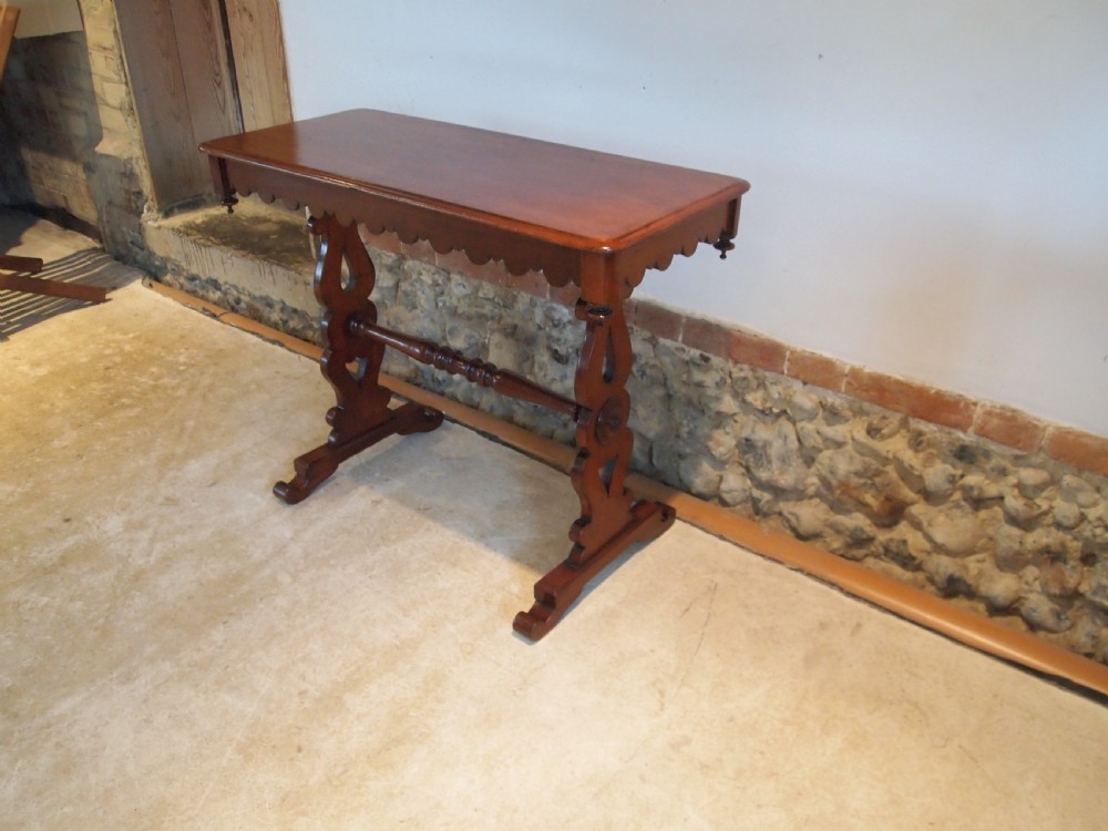 Table side hall lamp console Victorian Mahogany c1880 View VIII