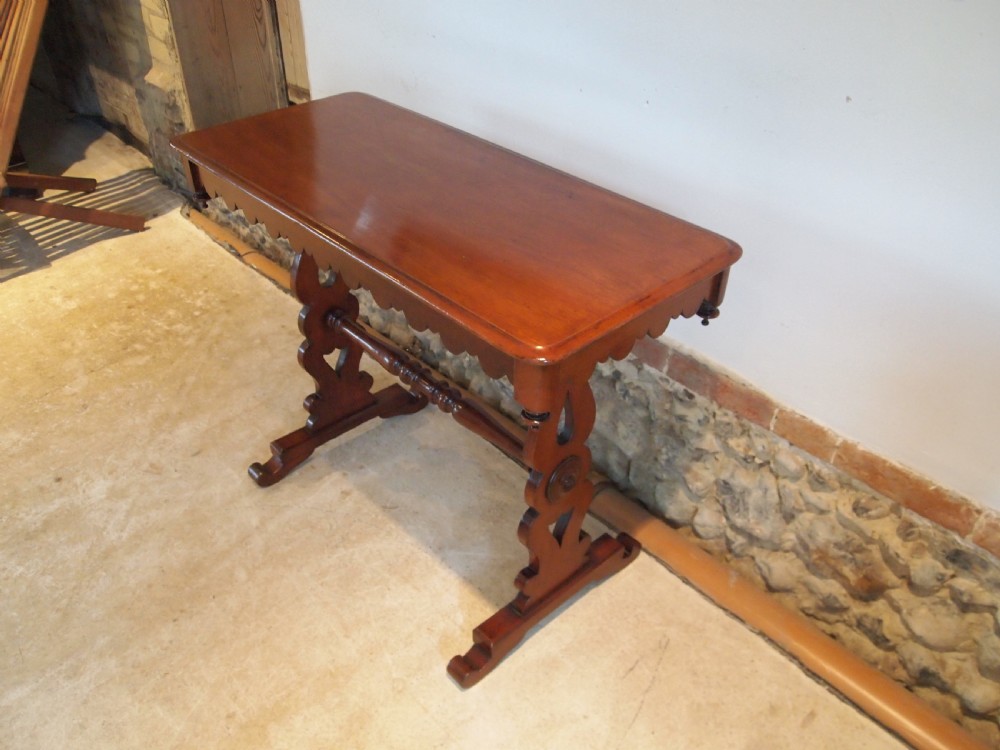 Table side hall lamp console Victorian Mahogany c1880 View X