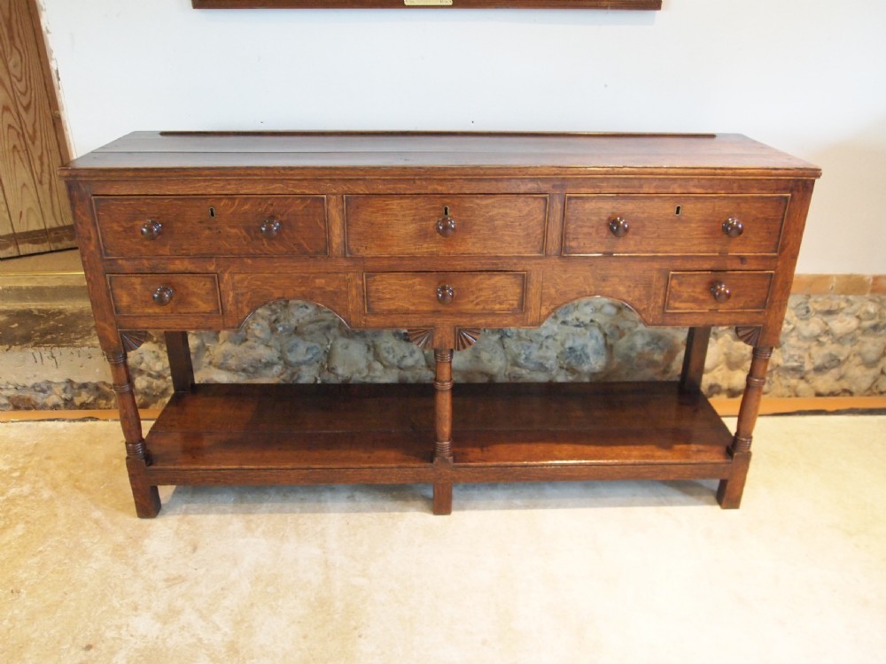 Dresser Welsh Oak pot board South Wales George III c1800  View VIII
