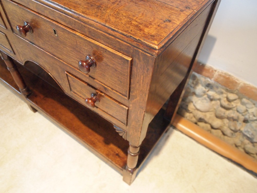 Dresser Welsh Oak pot board South Wales George III c1800  View IX