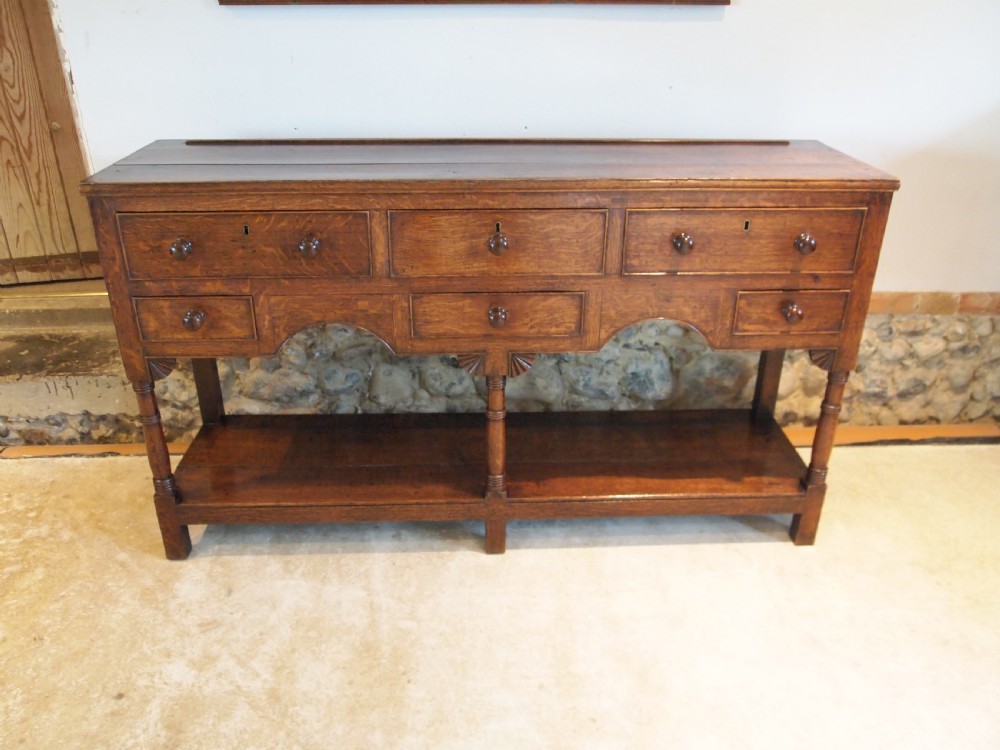 Dresser Welsh Oak pot board South Wales George III c1800  View XI