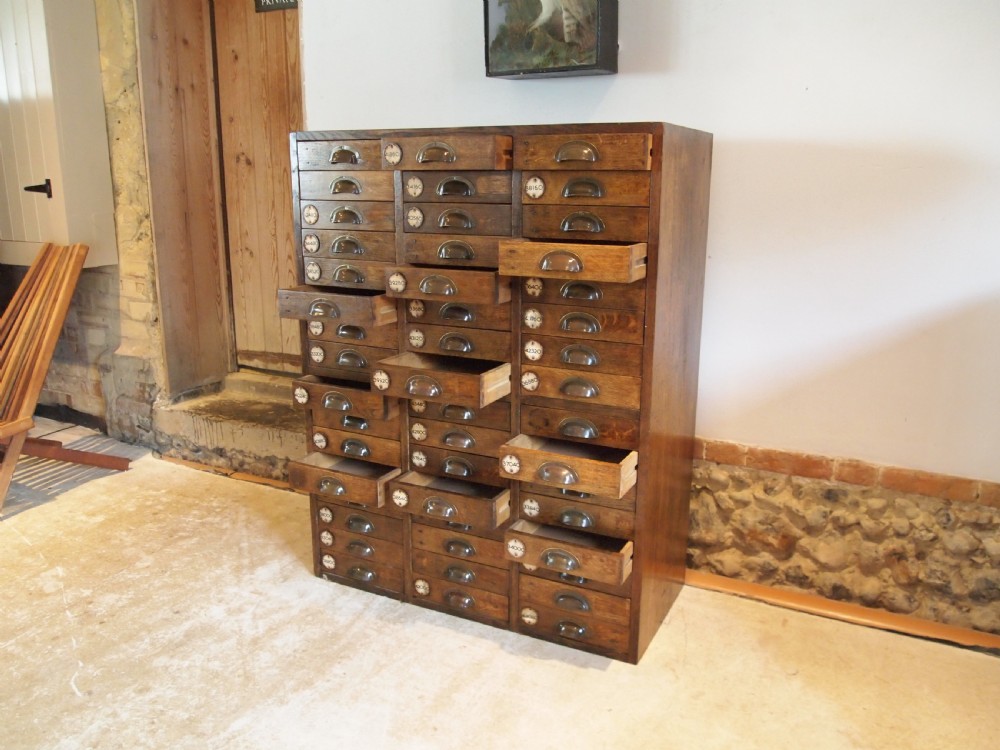 Chest of drawers Oak collectors chest bank c1910 View V