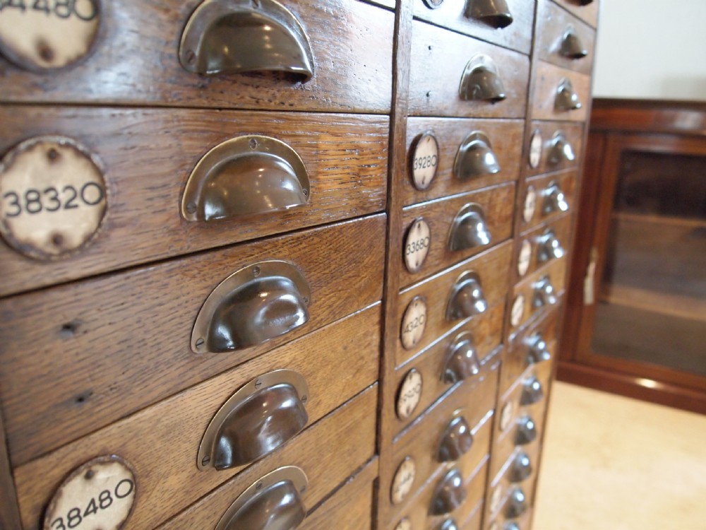 Chest of drawers Oak collectors chest bank c1910 View VIII