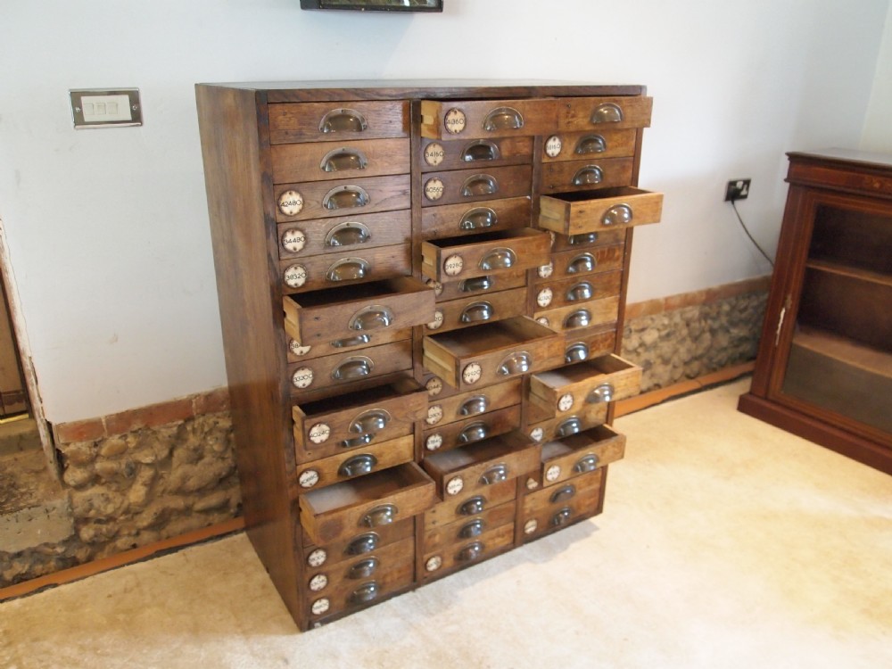 Chest of drawers Oak collectors chest bank c1910 View XIII