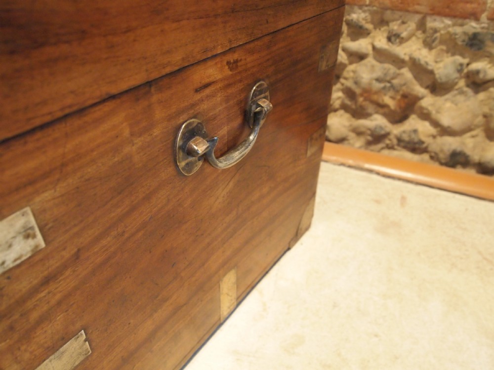 Chest coffer coffee table trunk Camphor wood Military Campaign c1860 View VI