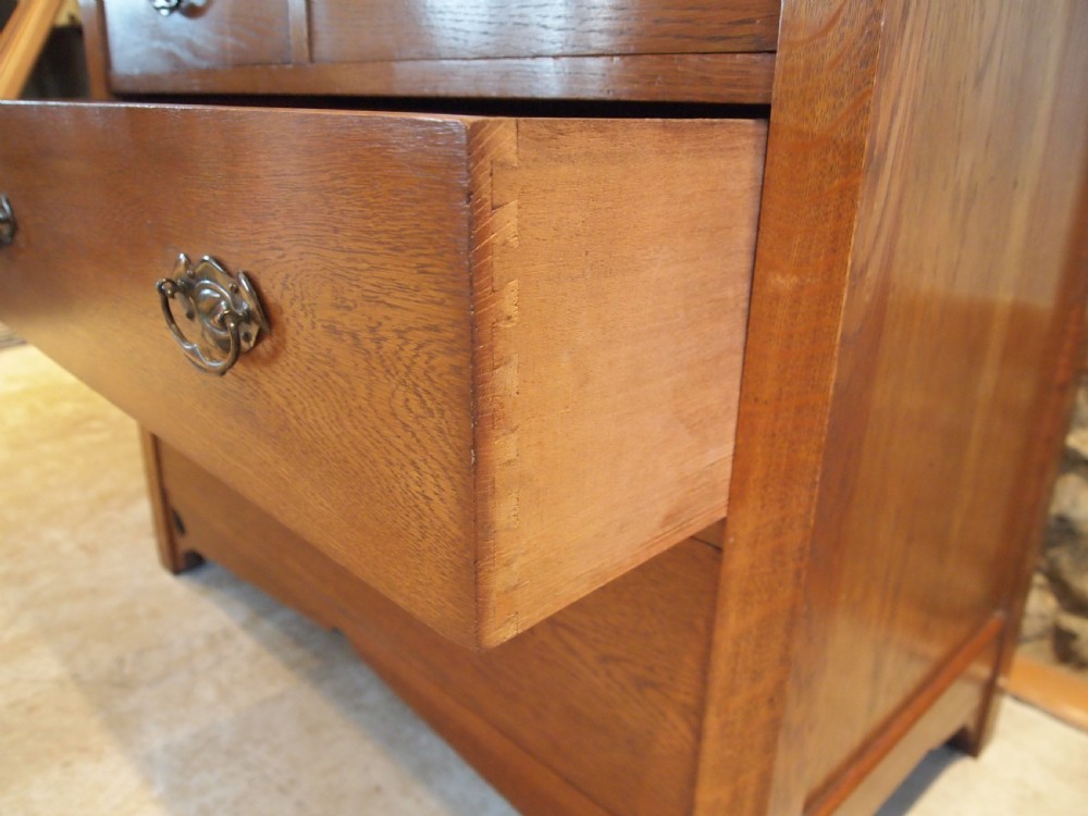 Dressing chest of drawers Arts and Crafts Oak c1900 View X