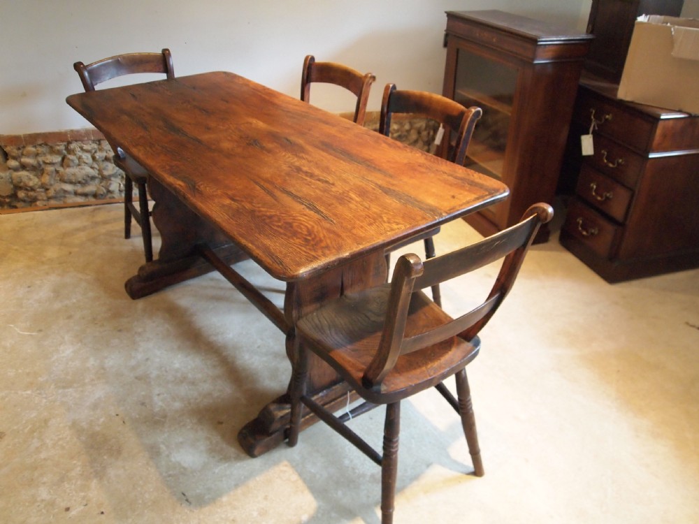 Table dining refectory farmhouse tavern Victorian Oak c1890 View III
