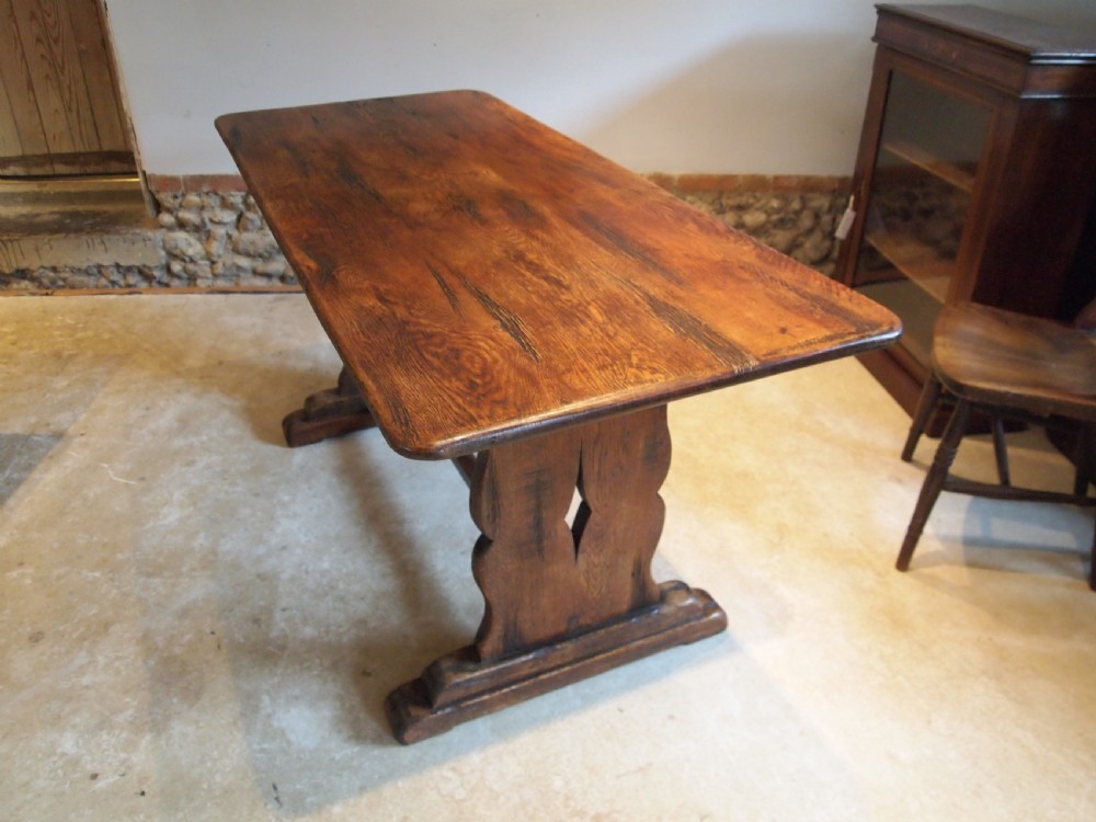 Table dining refectory farmhouse tavern Victorian Oak c1890 View V