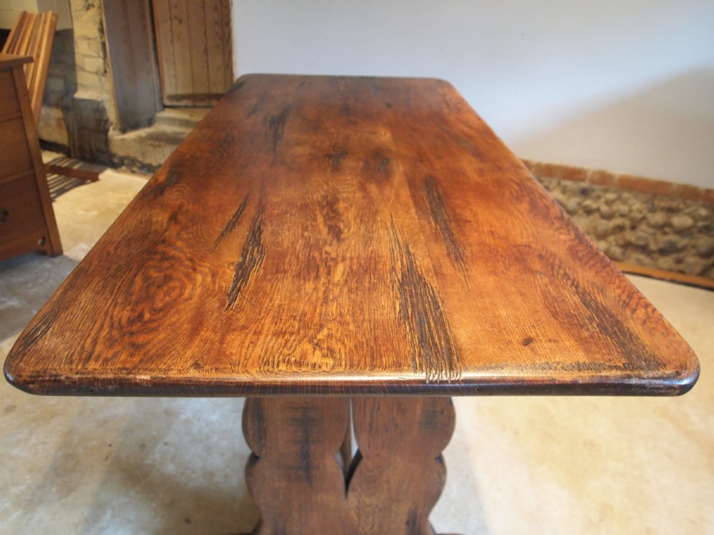 Table dining refectory farmhouse tavern Victorian Oak c1890 View VII