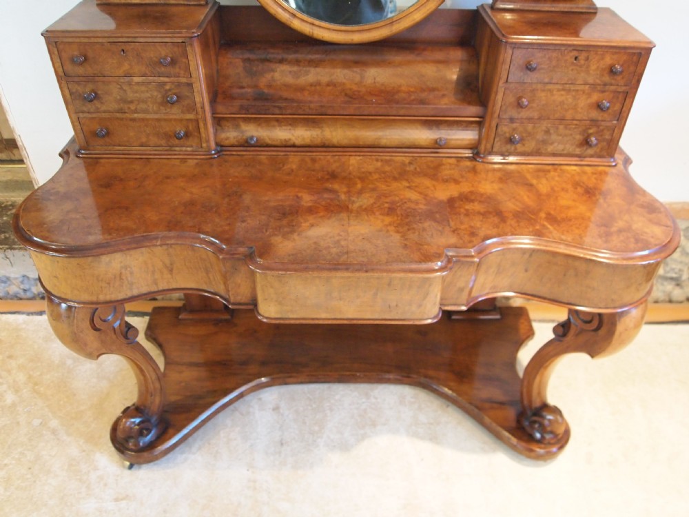 Dressing chest of drawers stunning Victorian burr Walnut c1860 View VII