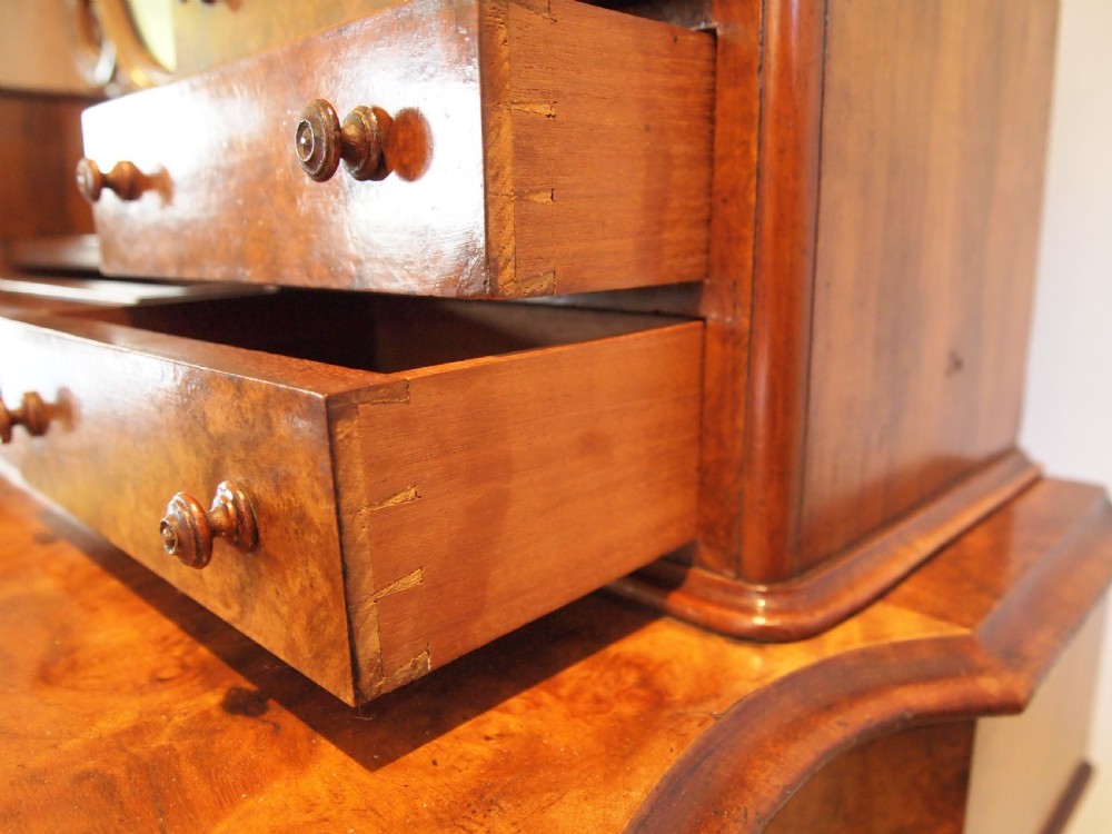 Dressing chest of drawers stunning Victorian burr Walnut c1860 View VIII