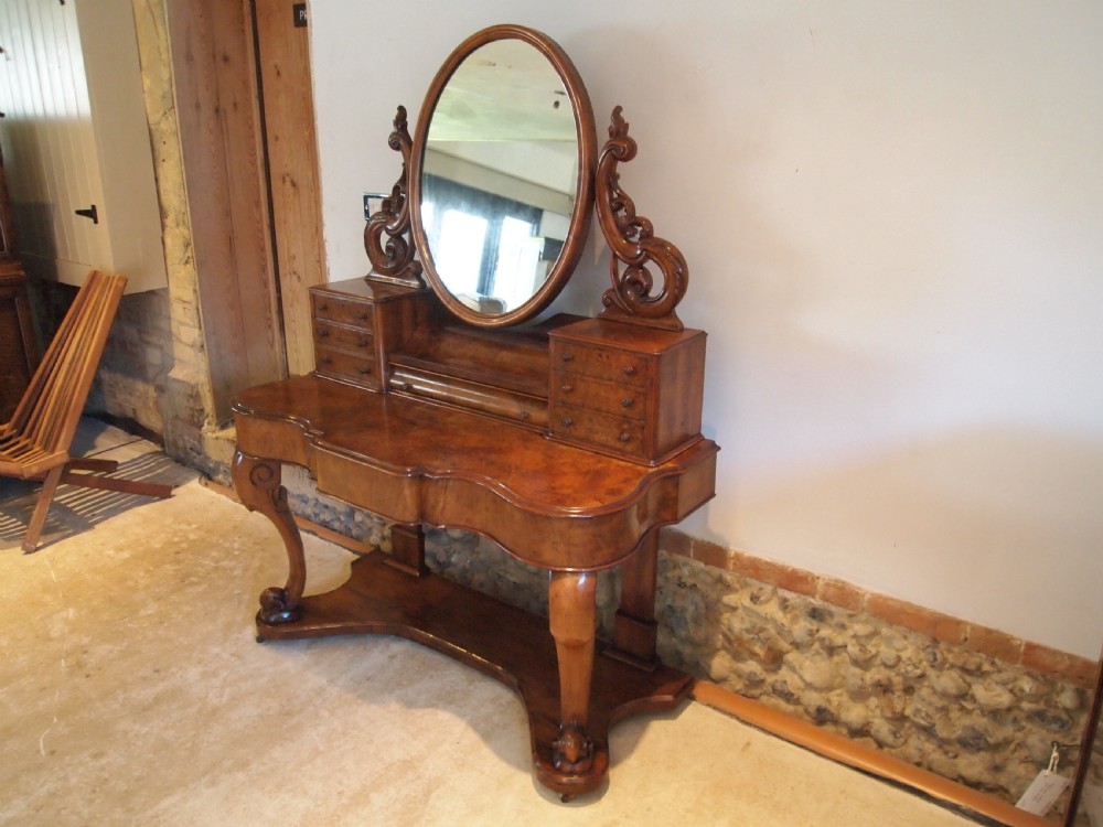 Dressing chest of drawers stunning Victorian burr Walnut c1860 View XI