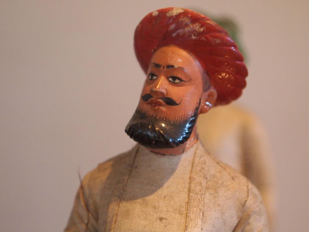 Folk art Indian terracotta clay and fabric Victorian c1890 View II