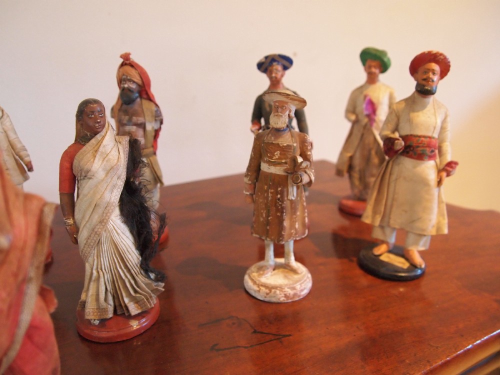 Folk art Indian terracotta clay and fabric Victorian c1890 View III