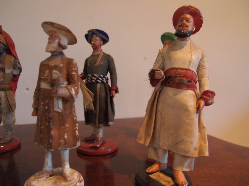 Folk art Indian terracotta clay and fabric Victorian c1890 View V