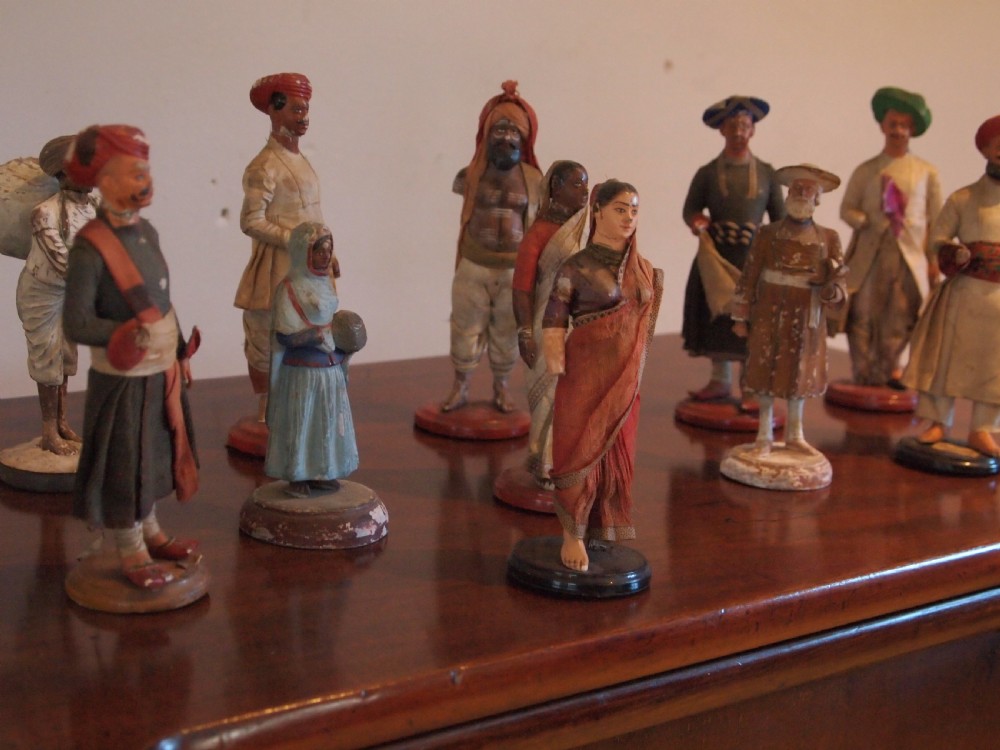Folk art Indian terracotta clay and fabric Victorian c1890 View IX