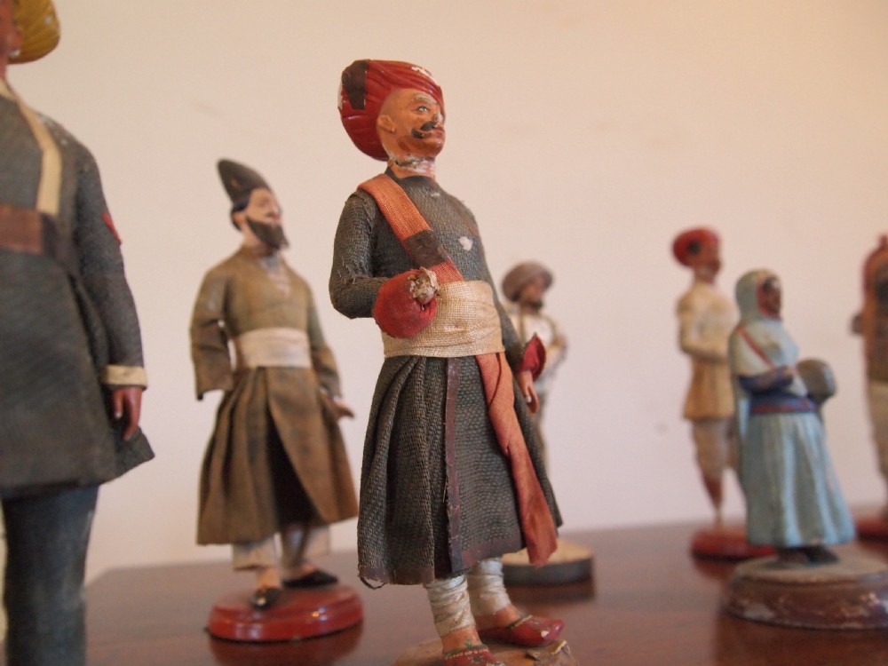 Folk art Indian terracotta clay and fabric Victorian c1890 View XI