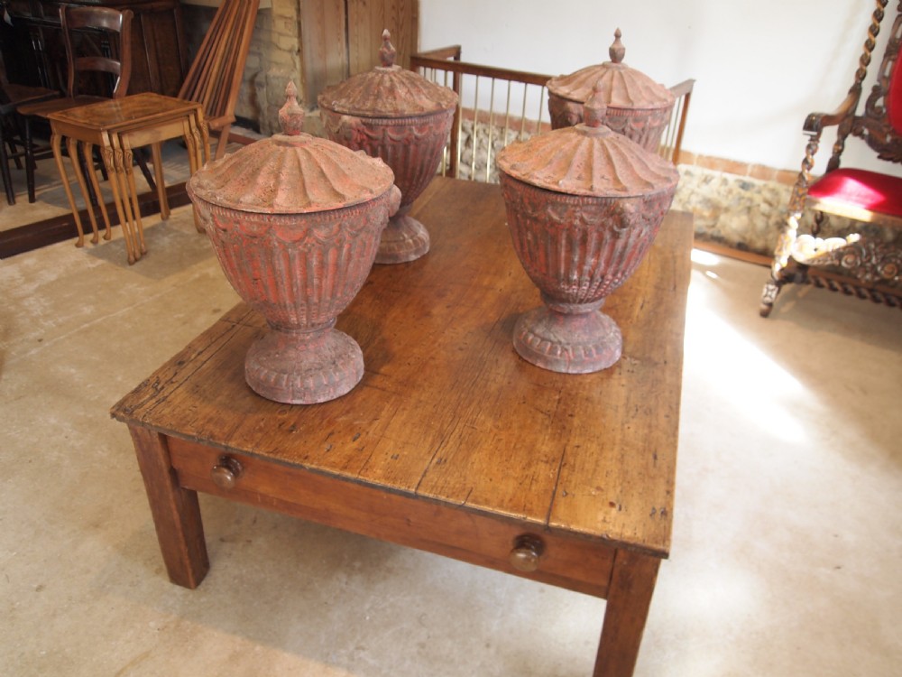 Garden urns 4 Victorian cast iron large heavy Georgian style c1890 View VII