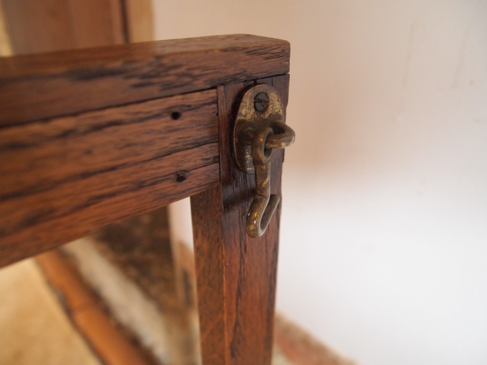 Fire guard fender Victorian Oak and brass c1900 View VI